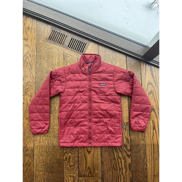 Patagonia Kid's Nano Puff Brick Quilt Wax Red Winter Jacket Size Large (12) - Picture 1 of 6
